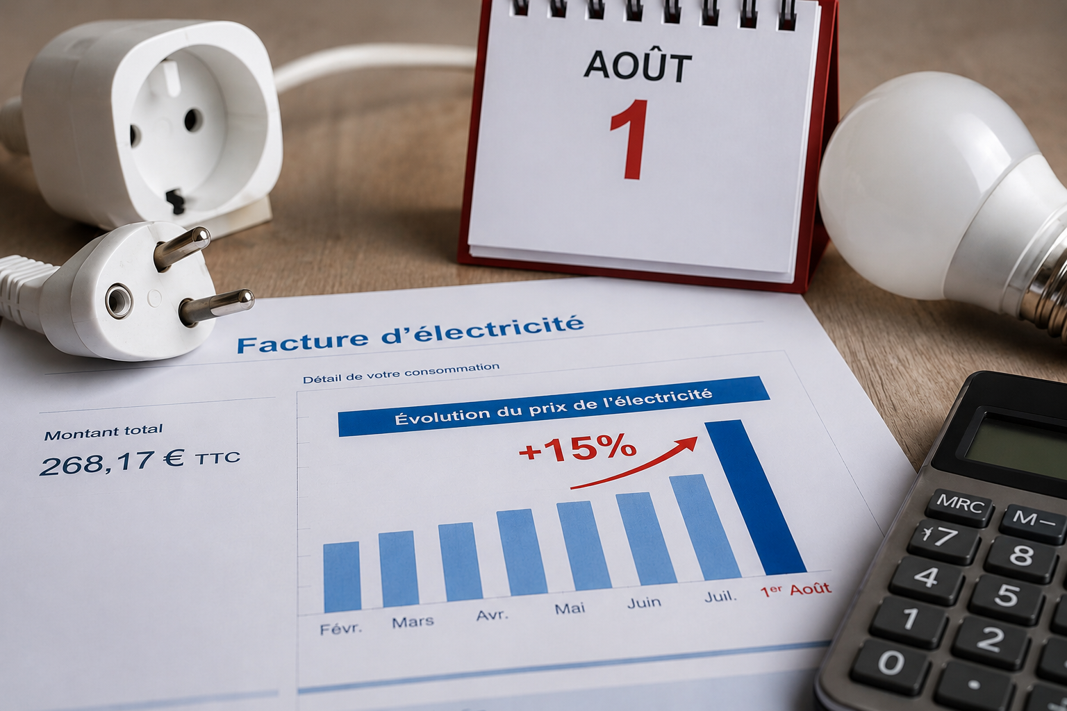Hausse électricité au 1ᵉʳ août 2026