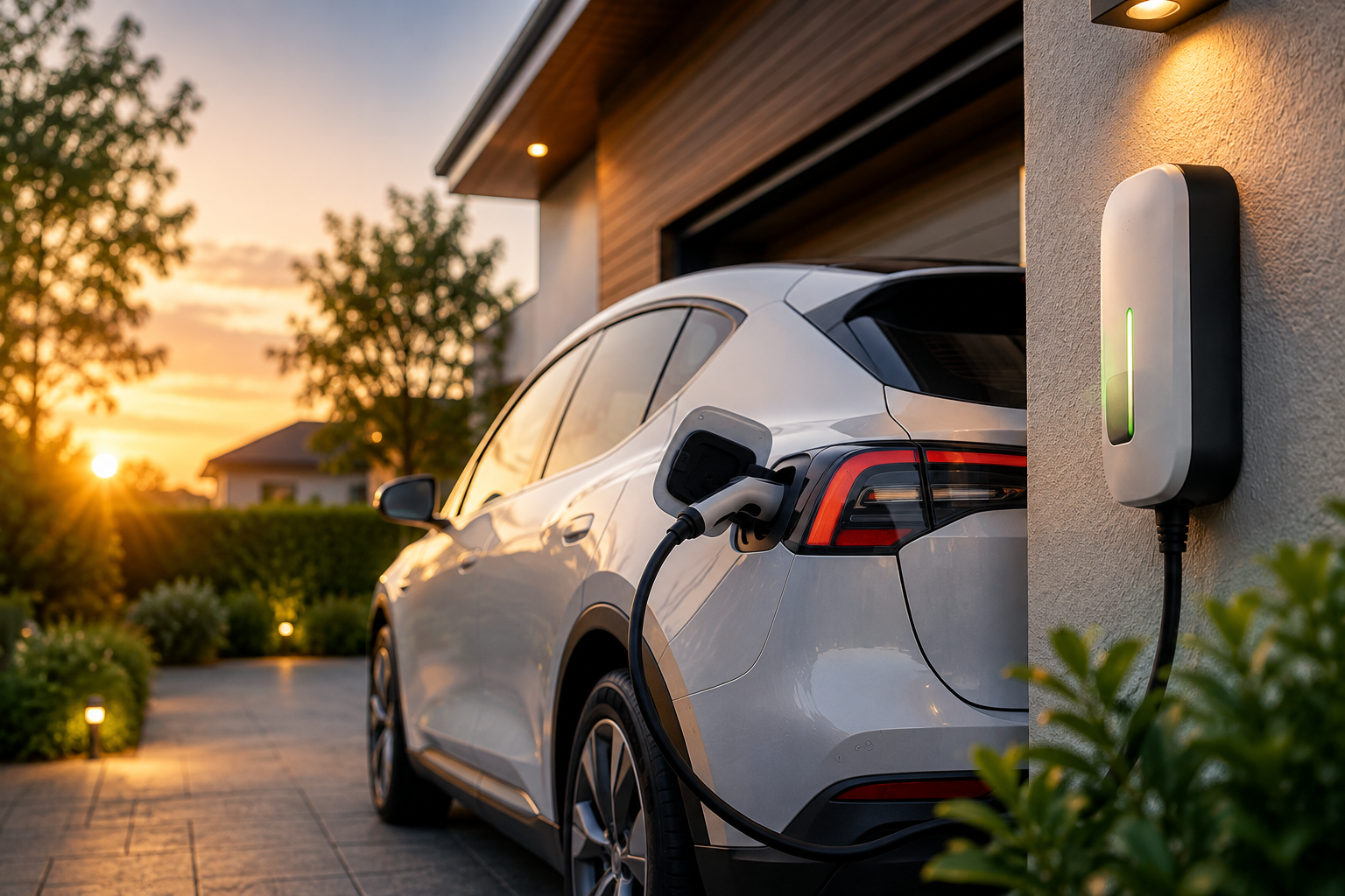Voiture électrique rechargée à domicile