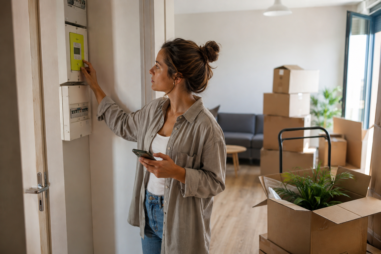 Souscrire un contrat d'électricité: vérification d'un compteur lors d'un emménagement.