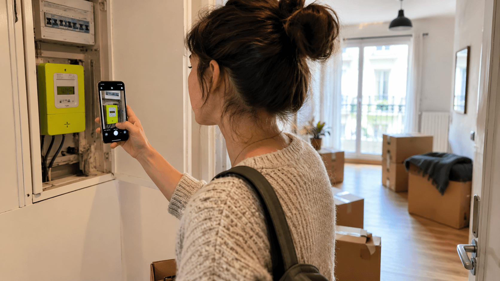 Facture de clôture après un déménagement avec relevé du compteur d'électricité
