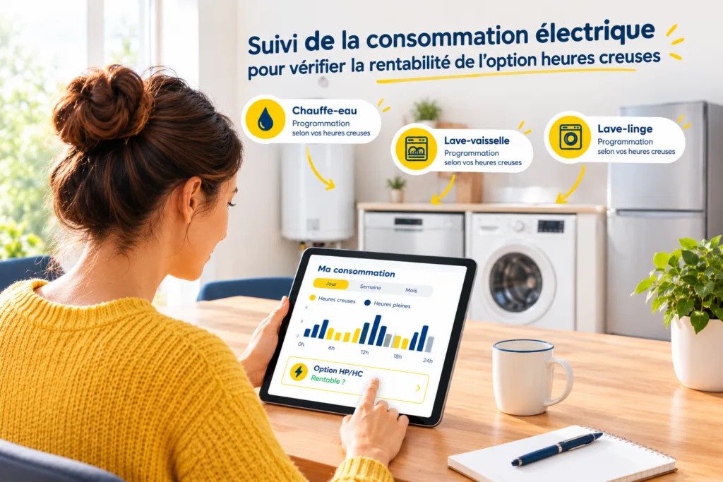 Suivi de la consommation électrique pour vérifier la rentabilité de l’option heures pleines heures creuses