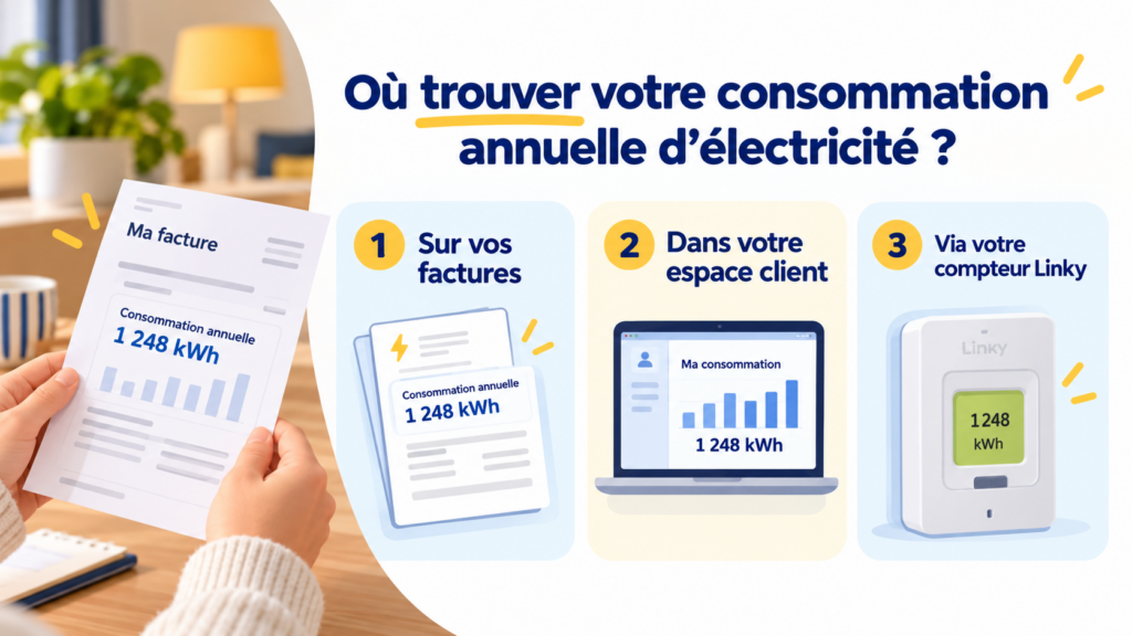 Petite consommation d’électricité: où retrouver sa consommation annuelle en kWh